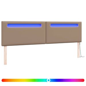 vidaXL T&ecirc;te de lit LED Cappuccino 200 cm Cuir synth&eacute;tique