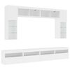 vidaXL Ensemble de meubles TV muraux 8 pcs avec lumi&egrave;res LED blanc