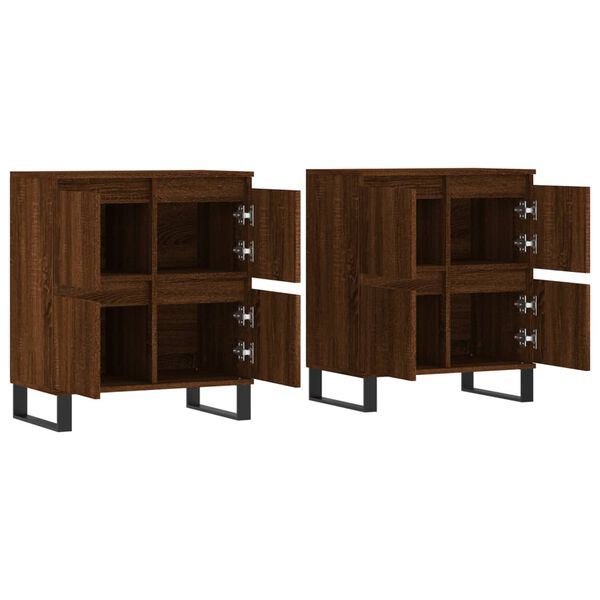 vidaXL Buffets 2 pcs ch&ecirc;ne marron bois d'ing&eacute;nierie