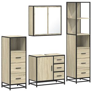 vidaXL Ensemble de meubles de salle de bain 4 pcs ch&ecirc;ne sonoma