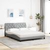 vidaXL Lit avec matelas gris clair 160x200 cm tissu