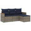vidaXL Ensemble de canap&eacute; de jardin 4 pcs avec coussins gris r&eacute;sine tress&eacute;e