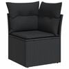 vidaXL Salon de jardin avec coussins 13 pcs noir r&eacute;sine tress&eacute;e