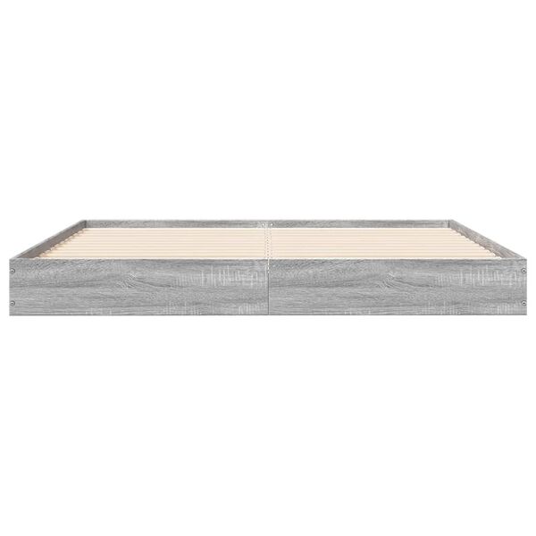 vidaXL Cadre de lit sans matelas sonoma gris 160x200cm bois ing&eacute;nierie