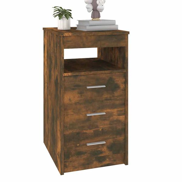 vidaXL Armoire &agrave; tiroirs Ch&ecirc;ne fum&eacute; 40x50x76 cm Bois d'ing&eacute;nierie