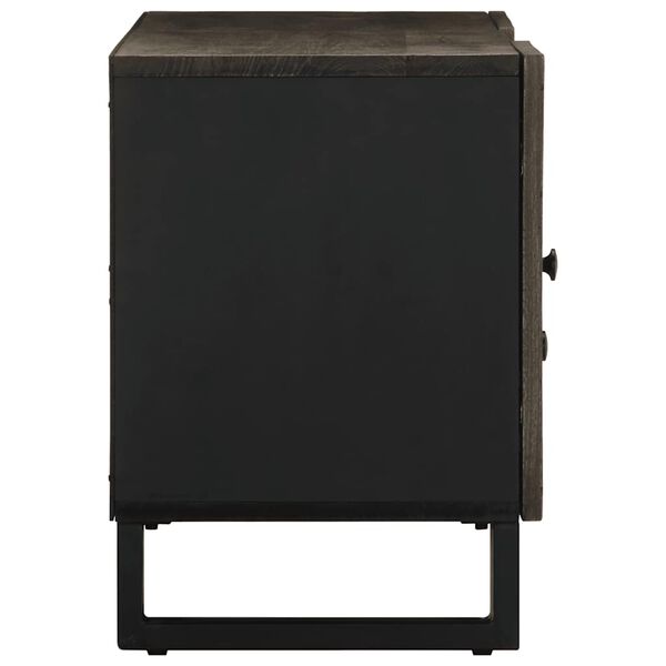 vidaXL Meuble TV noir 105x33x46 cm bois massif de manguier