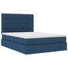 vidaXL Lit avec rangement et matelas Bleu 140 x 190 cm Polyester