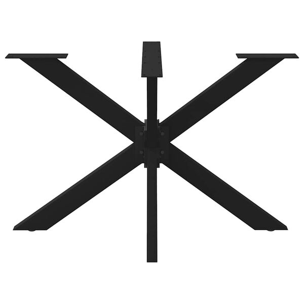 vidaXL Pied de table &agrave; manger en forme d'araign&eacute;e, noir, 120 x 68 x (72-73) cm, acier