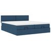 VidaXL Cadre de lit ottoman avec matelas bleu 180x200 cm tissu