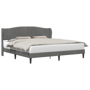 vidaXL Cadre de lit avec t&ecirc;te de lit Gris fonc&eacute; 180 x 200 cm Velours