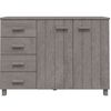 vidaXL Buffet HAMAR Gris clair 113x40x80 cm Bois massif de pin
