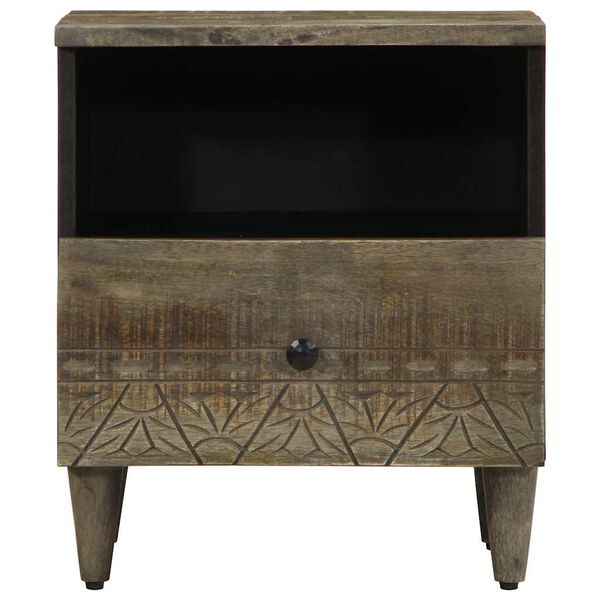 vidaXL Tables chevet 2 pcs gris clair 40x33x46 cm bois manguier solide