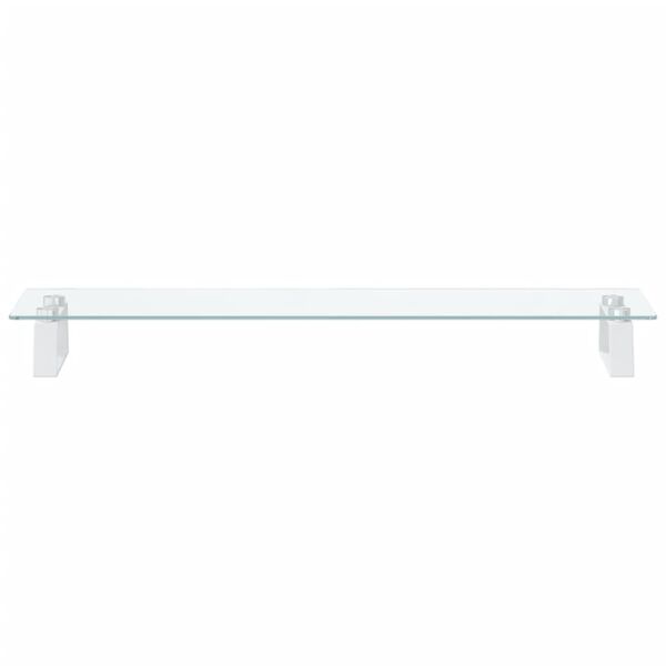 vidaXL Support de moniteur blanc 80x20x8 cm verre tremp&eacute; et m&eacute;tal