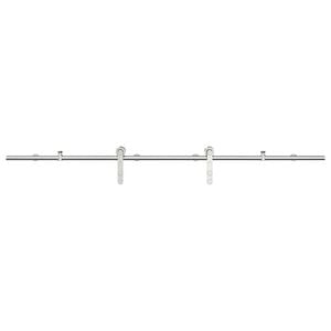 vidaXL Kit fixation porte coulissante 183 cm Acier inoxydable Argent&eacute;