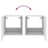 vidaXL Meubles TV muraux avec lumi&egrave;res LED 2 pcs blanc 40,5x35x40 cm