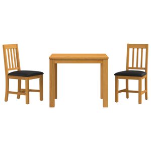 vidaXL Ensemble de salle &agrave; manger 3 pc Noir Bois de ch&ecirc;ne massif