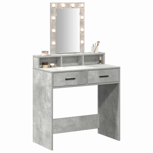 vidaXL Table de Toilette Gris 79 x 41 x 140 cm Bois d'ing&eacute;nierie