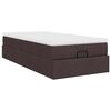 vidaXL Cadre de lit ottoman avec matelas marron foncé 80x200 cm tissu