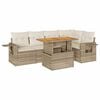 vidaXL Salon de jardin avec coussins 6 pcs beige r&eacute;sine tress&eacute;e