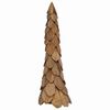 vidaXL Sapin de Noël avec support Marron 110 cm Bois de teck solide