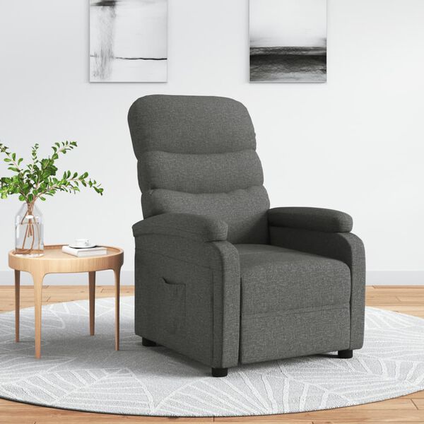 vidaXL Fauteuil inclinable Gris foncé Tissu
