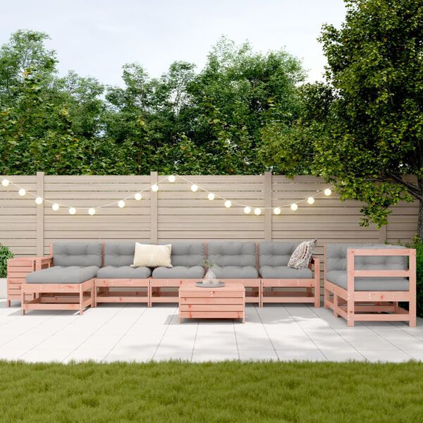 vidaXL Salon de jardin 10 pcs bois massif sapin de douglas