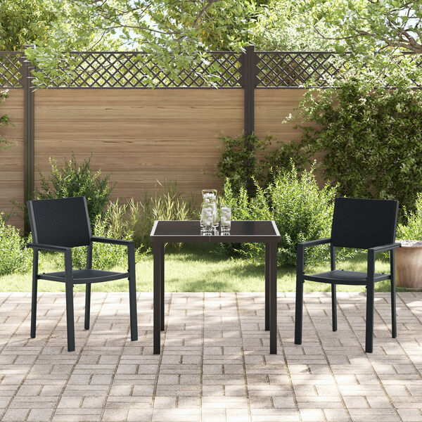 vidaXL Ensemble de salle &agrave; manger pour jardin 7 pcs Noir