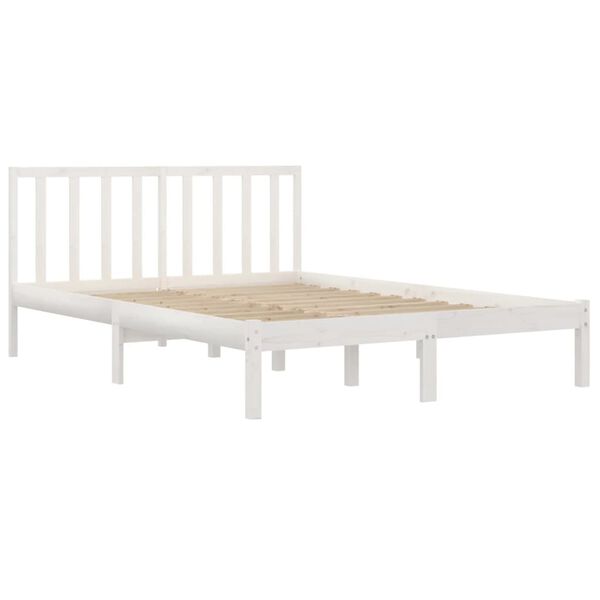 vidaXL Cadre de lit sans matelas blanc bois massif de pin 200x200 cm