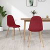 vidaXL Chaises à manger lot de 2 rouge bordeaux tissu