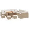 vidaXL Ensemble de canap&eacute; de jardin 13 pcs Beige Poly rotin
