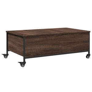 vidaXL Table basse avec roulettes ch&ecirc;ne marron bois d'ing&eacute;nierie