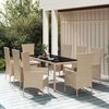 vidaXL Ensemble à manger de jardin et coussins 9 pcs beige Poly rotin