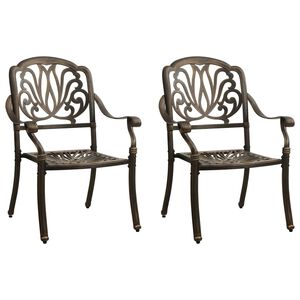 vidaXL Chaises de jardin lot de 2 Aluminium coul&eacute; Bronze