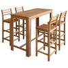 vidaXL Table et chaises de bar 5 pcs Bois d'acacia massif
