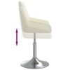 vidaXL Tabouret de bar Cr&egrave;me Tissu