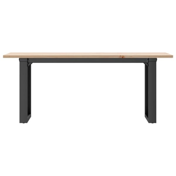 vidaXL Table basse cadre en O 110x40x45 cm bois de pin massif et acier