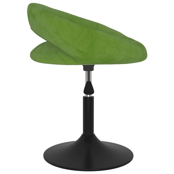 vidaXL Chaise pivotante de salle &agrave; manger Vert clair Velours