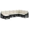 vidaXL Ensemble de canap&eacute; de jardin 8 pc Noir polyrotin