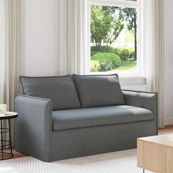 vidaXL Canap&eacute; Gris fonc&eacute; 156 x 82 x 85 cm tissu
