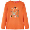T-shirt enfants &agrave; manches longues orange br&ucirc;l&eacute; 92