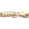 vidaXL Ensemble de canap&eacute;s d'ext&eacute;rieur 9 pc Naturel et Cr&egrave;me Polyester