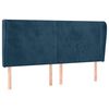 vidaXL T&ecirc;te de lit avec oreilles Bleu fonc&eacute; 163x23x118/128 cm Velours