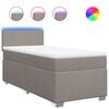 vidaXL Sommier &agrave; lattes de lit avec matelas Taupe 100x200 cm Tissu