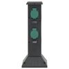 vidaXL Colonne de prise d'extérieur à 4 voies noir vert 16x16x39,5 cm