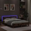 vidaXL Cadre de lit avec LED sans matelas ch&ecirc;ne fum&eacute; 150x200 cm
