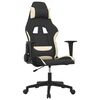 vidaXL Chaise de jeu de massage Noir et cr&egrave;me Tissu