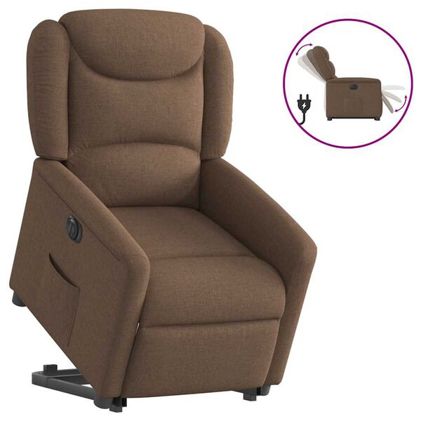 vidaXL Fauteuil inclinable &eacute;lectrique marron tissu
