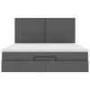 VidaXL Cadre de lit ottoman avec matelas gris fonc&eacute; 180x200 cm tissu