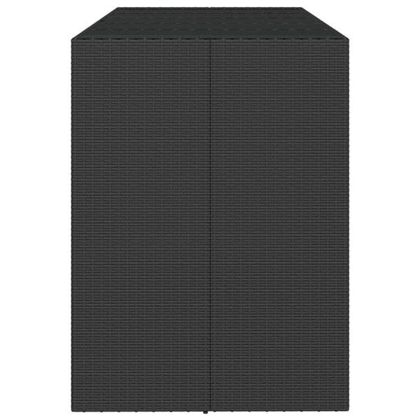 vidaXL Table de bar et dessus en verre noir 185x80x110 cm poly rotin