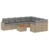 vidaXL Salon de jardin avec coussins 10 pcs beige r&eacute;sine tress&eacute;e